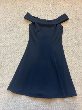 Off-shoulder Black A-Line Dress